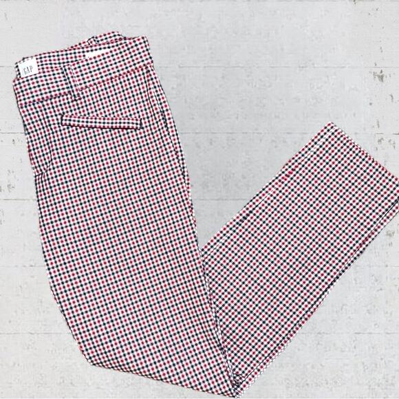 Gap Signature Skinny Ankle Red, White, Blue Plaid Size 4 - Picture 1 of 12